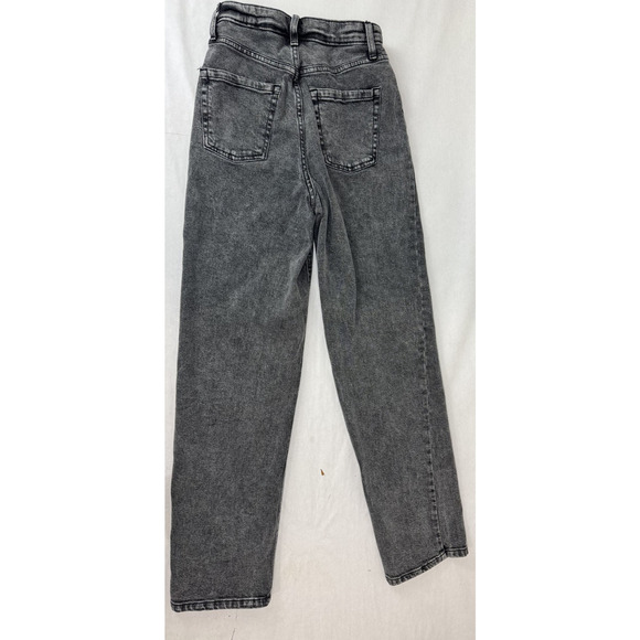 Wild Fable Super High-Rise Straight Jeans Black Grunge Button-Fly Size 0 - Picture 10 of 10